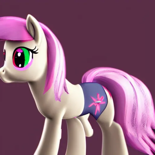 Image similar to my little pony, tekken 7, unreal engine, octane render,