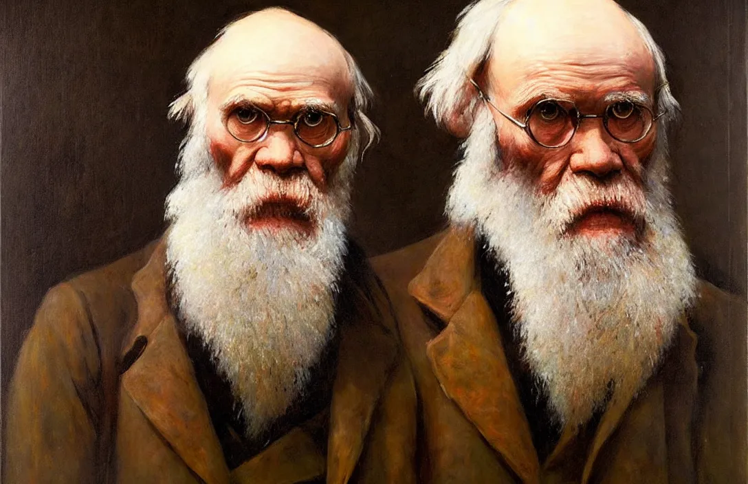 Prompt: portrait of charles darwin!!!!!!!!!!!!!!!!!!!!!!!!!!!, detailed face, detailed painting, epic lighting, by ilya repin, phil hale and kent williams