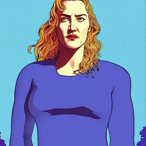 Image similar to “ kate winslet retro minimalist portrait by jean giraud, moebius starwatcher comic, 8 k ”