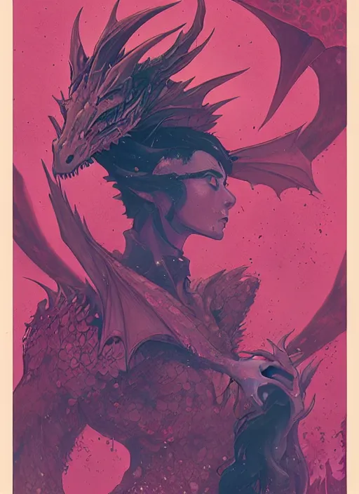 Image similar to concept art, dragon and freckled princess, concert poster retro, conrad roset, greg rutkowski, flume cover art