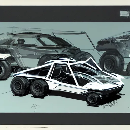 Image similar to concept art blueprint halo new atv vehicles by syd mead