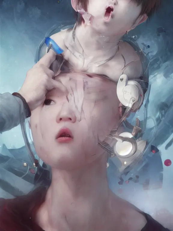Image similar to Kpop boy idol with an eyeball head performing on stage. BTS. Eye exam. Friendly horror. Realistic. Wonho. y Ruan Jia and Artgerm and Range Murata and WLOP and Ross Tran and William-Adolphe Bouguereau. Key Art. Fantasy Illustration. award winning, Artstation, intricate details, realistic, Hyperdetailed, 8k resolution.