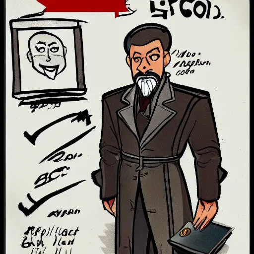 Image similar to concept art of doctor from the soviet cartoon with inscription Ai Bolit