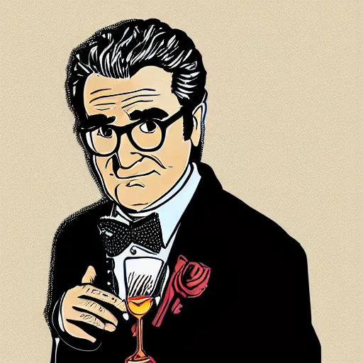 Prompt: schitts creek eugene levy, sticker - art, svg vector, adobe - illustrator