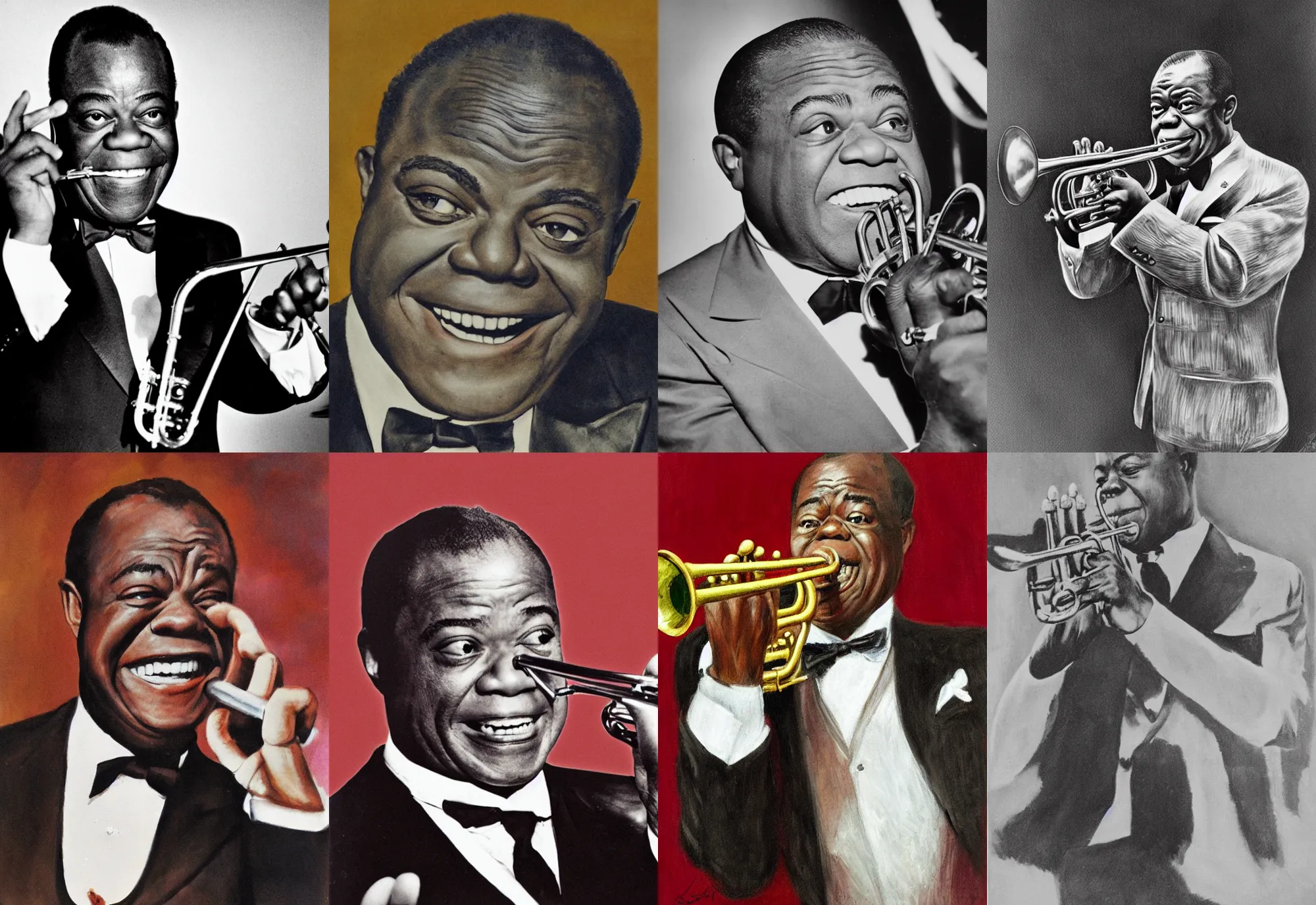 Prompt: louis armstrong, by samuel adoquei