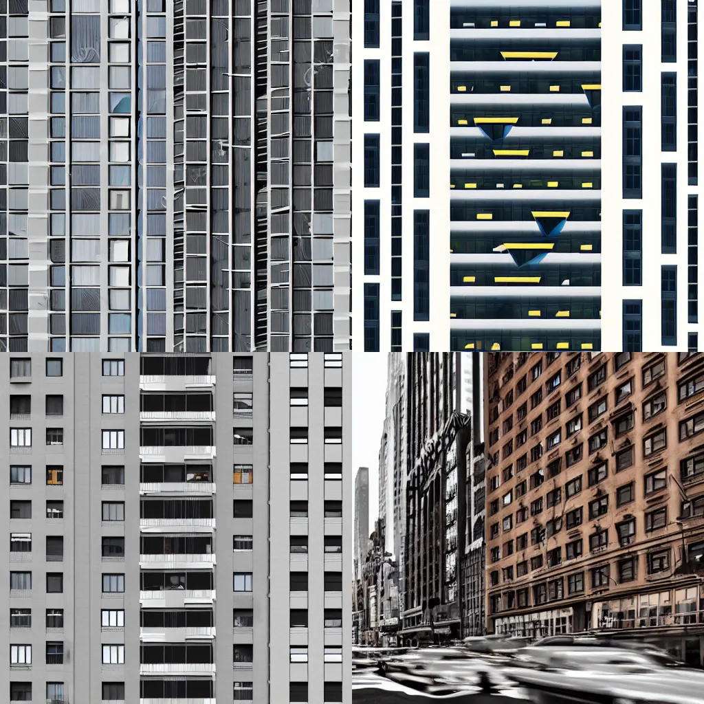 Prompt: new york city building abstract geometric flat render