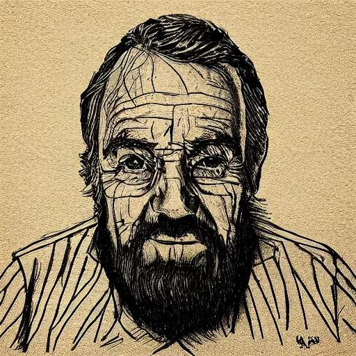 Image similar to “portrait of an old man ballpoint style”