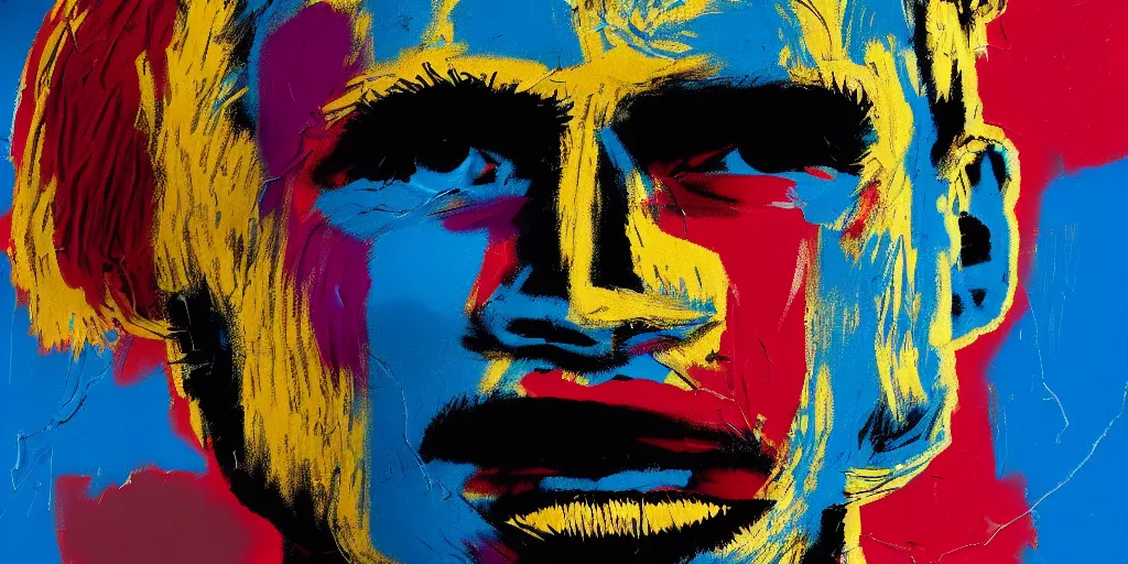 Image similar to a perfect bust of Jean-Michel Basquiat made out of crumpled colored foil, 3D cinematic lighting, spotlight at a 90 DEGREE ANGLE, photorealism, octane render, depth of field, 8k, 35mm, artgem, Trending on artstation