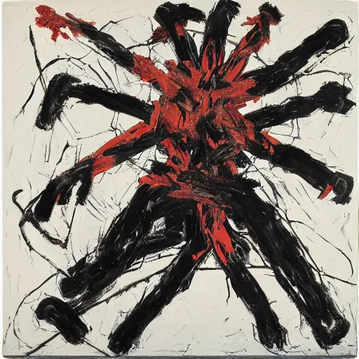 Prompt: painting of vengeance, by georg baselitz