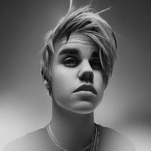 Image similar to justin bieber made out of smoke