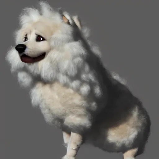 Prompt: fluffy dog, full body, alexander hamilton style, wearing a beautiful costume on stage, a dark nebula background, concept art, highly detailed, digital art, trending on art station, mark brooks, 3 - d 4 k