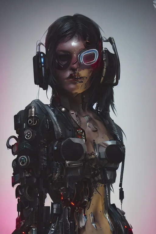 Prompt: cyberpunk cyborg feamle grunge , octane render, highly detailed, 8k, rim lighting, digital painting, artstation , concept art, sharp focus, illustration, uon.visuals, jamie coreth, retro dark vintage