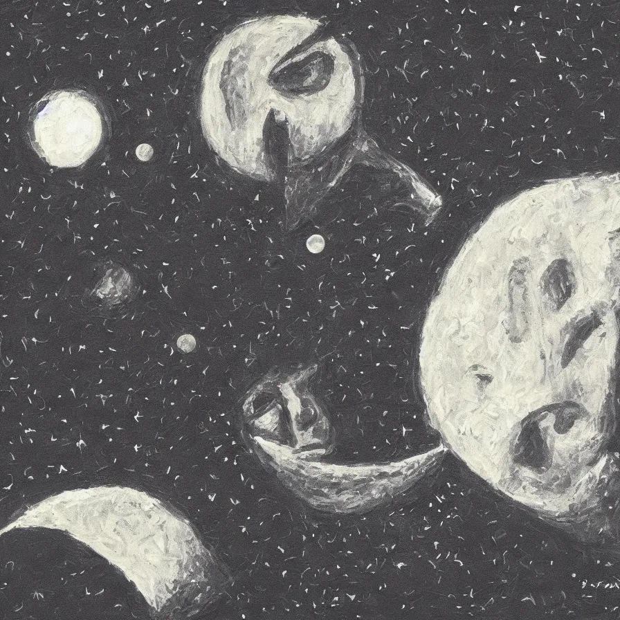 Prompt: artwork titled'je suis dans la lune