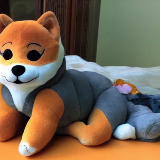 Prompt: A plushie Shiba Inu.