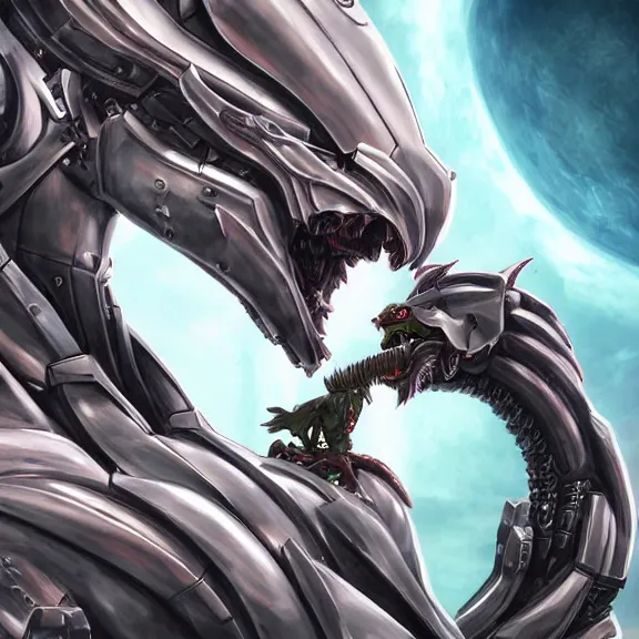 Image similar to detailed maw shot of a gigantic elegant beautiful stunning hot anthropomorphic robot mecha female dragon eating her tiny human pilot, with sleek silver metal armor and cat ears, OLED visor over eyes, the human sitting inside the detailed high quality dragon maw, food pov, prey pov, micro pov, vore, digital art, mawshot, dragon vore, furry art, high quality, 8k 3D realistic, macro art, micro art, Furaffinity, Deviantart, Eka's Portal, G6