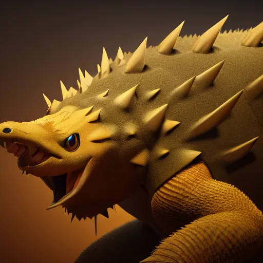 Prompt: photography of a realistic sandslash animal, ultra detailed, 8 k, cinematic lighting, natural background, trending on artstation, pokemon