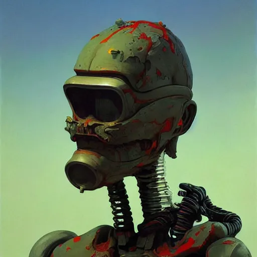 Image similar to Portrait of a white Medic robot, highly detailed, very coherent, painted by Francis Bacon and Edward Hopper, Wayne Barlowe, painted by James Gilleard, surrealism, airbrush, art by JamesJean