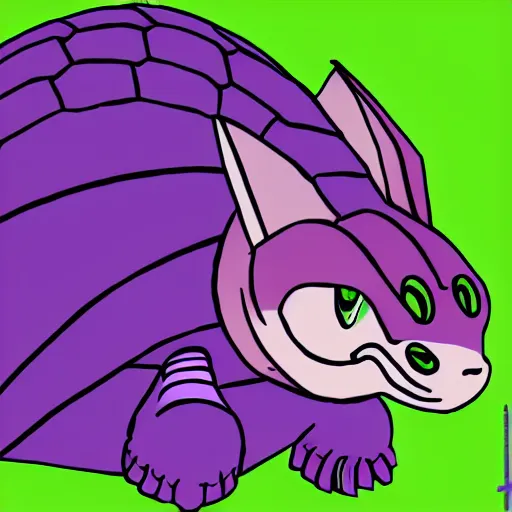 Prompt: a purple pangolin in the style of Sonic the hedgehog