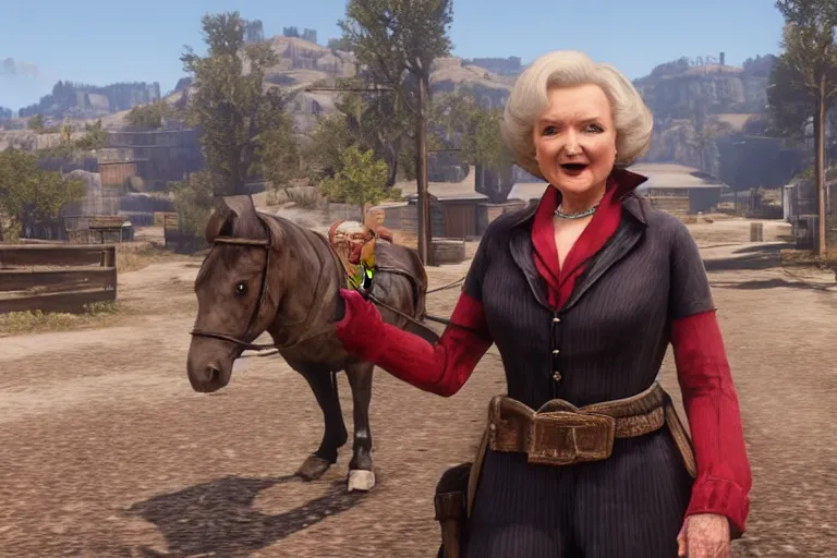 Image similar to betty white in red dead redemption 2