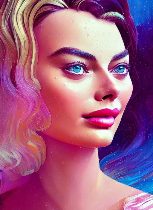 Prompt: margot robbie as a barbie doll, path traced, highly detailed, high quality, digital painting, alena aenami, lilia alvarado, shinji aramaki, karol bak, alphonse mucha, tom bagshaw