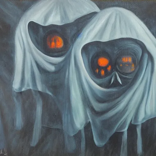 Image similar to scary horror ghosts, oil painting, 8 k,