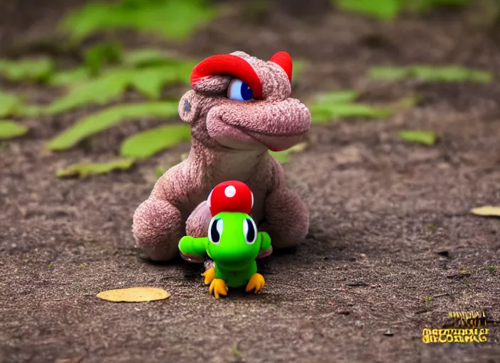 Image similar to national geographic wildlife photo of real life yoshi yoshi in real life in the wild, 8 k, 8 5 mm f 5. 6