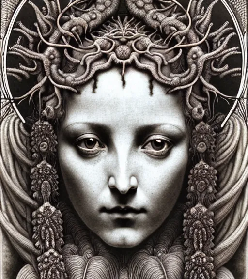 Image similar to detailed realistic beautiful cactus goddess face portrait by jean delville, gustave dore, iris van herpen and marco mazzoni, art forms of nature by ernst haeckel, art nouveau, symbolist, visionary, gothic, neo - gothic, pre - raphaelite, fractal lace, intricate alien botanicals, ai biodiversity, surreality, hyperdetailed ultrasharp octane render