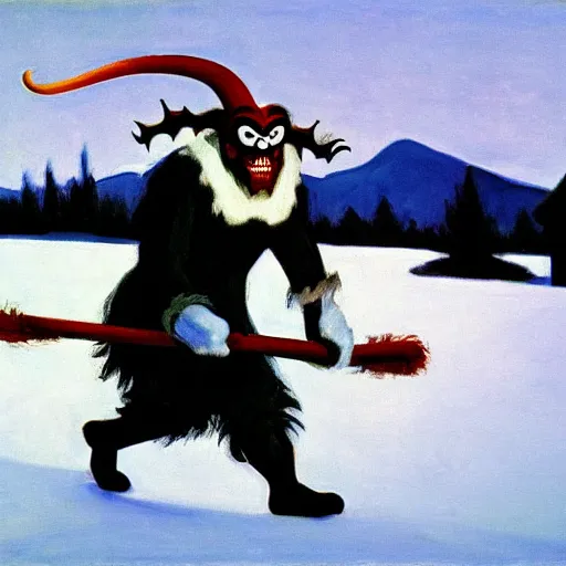 Prompt: krampus by edward hopper