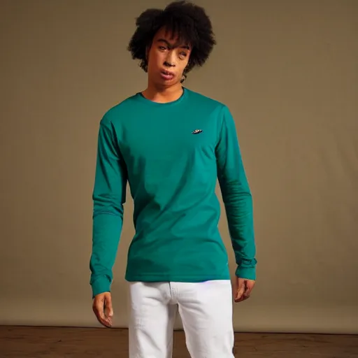 Image similar to green and blue vaporwave long sleeve hollister t shirt