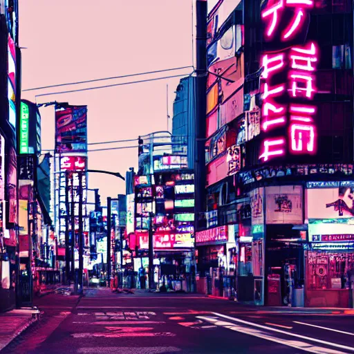 Image similar to akihabara at night neon glow angelic lighting, dramatic street - view 8 k dslr render by autodesk