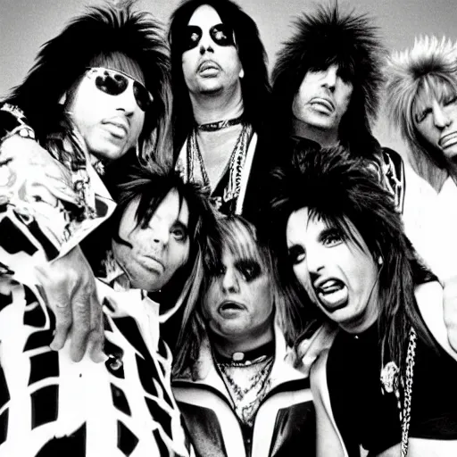 Prompt: motley crue in the 1 9 8 0 s by greg rutkowsky
