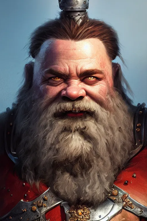 Image similar to dwarf knight portrait, highly detailed, d & d, fantasy, highly detailed, digital painting, trending on artstation, concept art, sharp focus, illustration, global illumination, ray tracing, realistic shaded, art by artgerm and greg rutkowski and fuji choko and viktoria gavrilenko and hoang lap