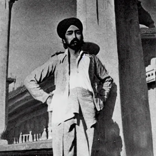 Prompt: a picture of bhagat singh at the red fort, cinematic, detailed, award winning picture,