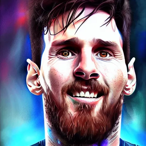 Prompt: a portrait of lionel messi by sabbas apterus