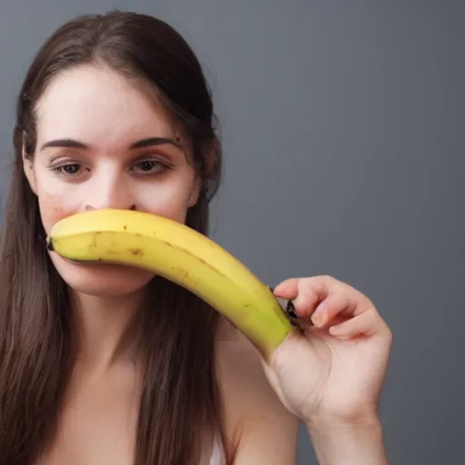 Image similar to photo of a person unable to eat banana properly