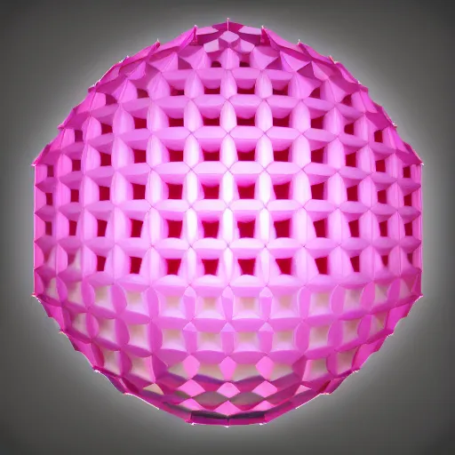 Image similar to hexacedron in the sphere, 3 d, cgi, pinkshift rader, pink elements, wallpaper style