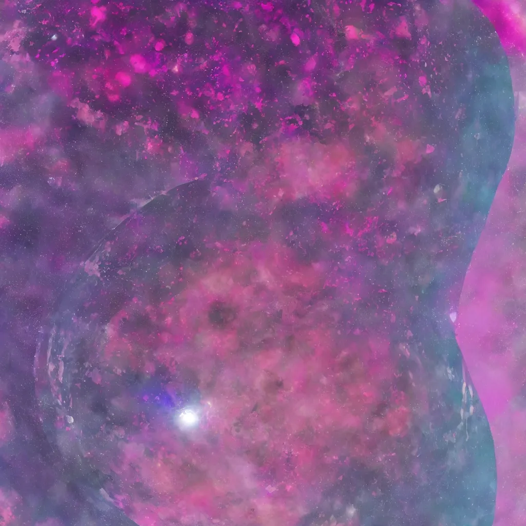 Image similar to dyson sphere program pink planet, concept art, water paint