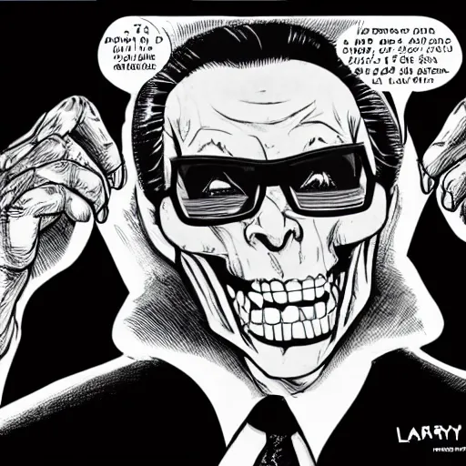 Image similar to larry - king as skeletor comic - book drawing from mad - magazine