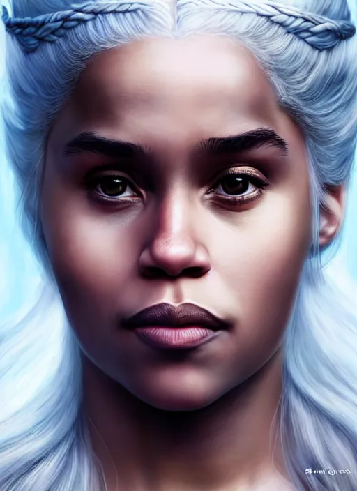 Image similar to photo of a gorgeous young lebron james, lebrone james as daenerys targaryen in the style of stefan kostic, realistic, professionally, professionally color graded, half body shot, sharp focus, 8 k high definition, insanely detailed, intricate, elegant, art by stanley lau and artgerm