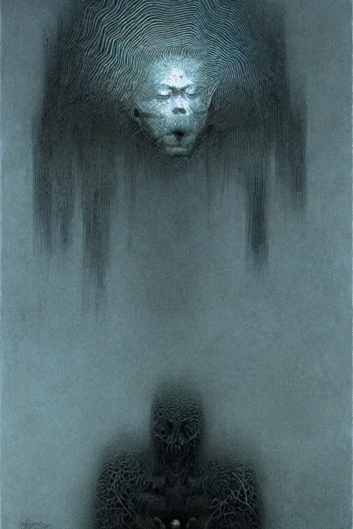 Image similar to tinnitus, by zdislaw beksinski