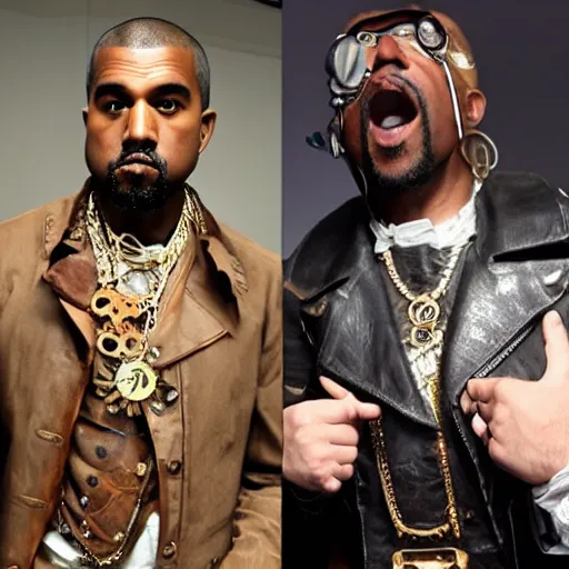 Image similar to steampunk kanye west