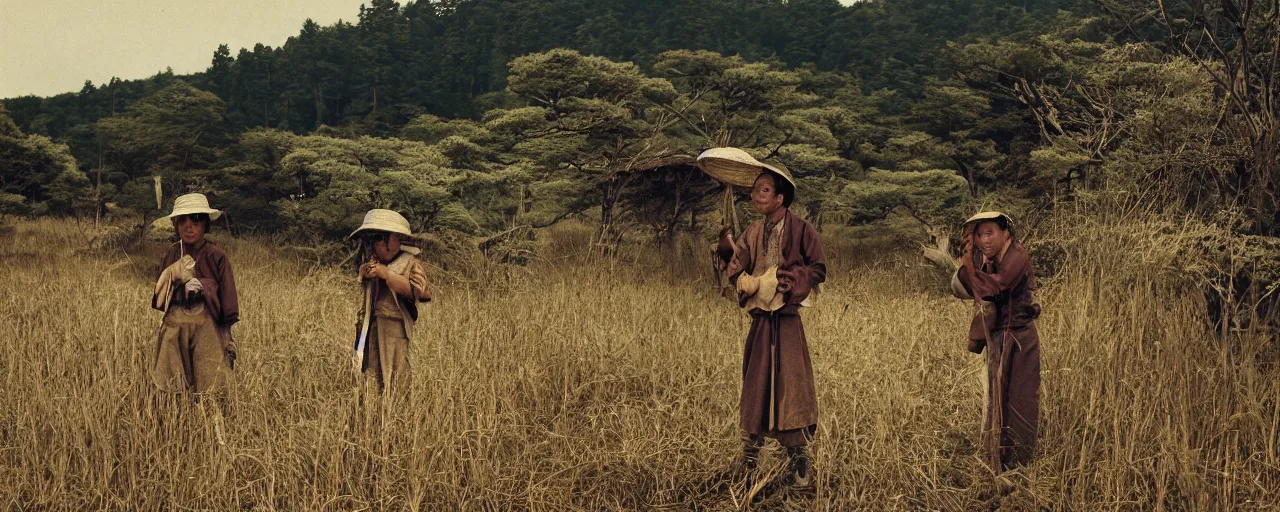 Image similar to rural 1 8 0 0 s japanese countryside, bountiful spaghetti, ultra - realistic faces, fine detail, canon 5 0 mm, in the style of ansel adams, wes anderson, kodachrome, retro