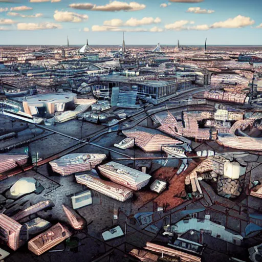 Prompt: Helsinki, Finland, cyberpunk dystopia, 2070, award winning, high detail, photorealistic