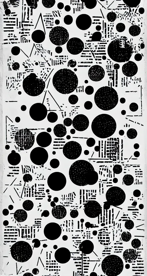 Prompt: Fashion Graphic Design and Illustration made in collage technique with minimalist geometric shapes, typography, heading text, subtext, black and white colors, lines, dots, scribbles, unbalanced, blank paper