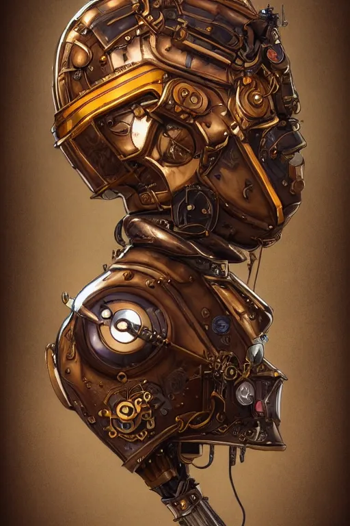 Image similar to steampunk helmet fantasy art mask robot ninja stylized digital illustration sharp focus, elegant intricate digital painting artstation concept art global illumination ray tracing advanced technology chaykin howard and campionpascale and cooke darwyn and davis jack