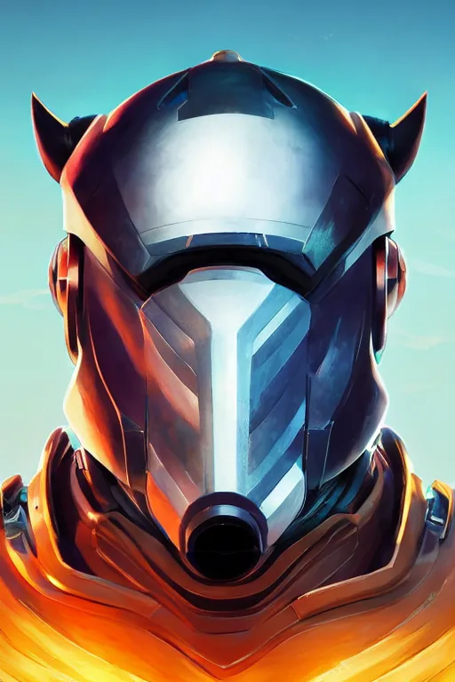 Image similar to epic mask helmet robot ninja portrait stylized as fornite style game design fanart by concept artist gervasio canda, behance hd by jesper ejsing, by rhads, makoto shinkai and lois van baarle, ilya kuvshinov, rossdraws global illumination radiating a glowing aura global illumination ray tracing hdr render in unreal engine 5