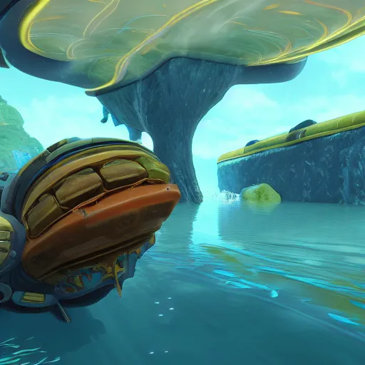 Image similar to subnautica in game screenshot, unreal engine, 1k. low res