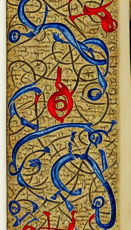 Image similar to illuminated medieval manuscript of DNA