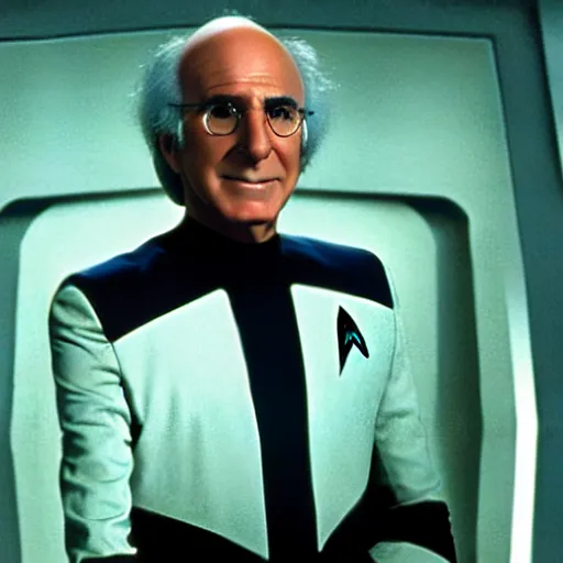 Image similar to “ still of star trek the next generation. larry david as captain on the bridge of the enteprise, 4 k ” w - 1 0 2 4