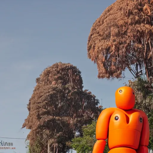 Prompt: giant orange humanoid